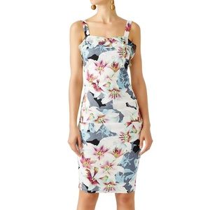 Nicole Miller Floral Sheath Midi Dress 0